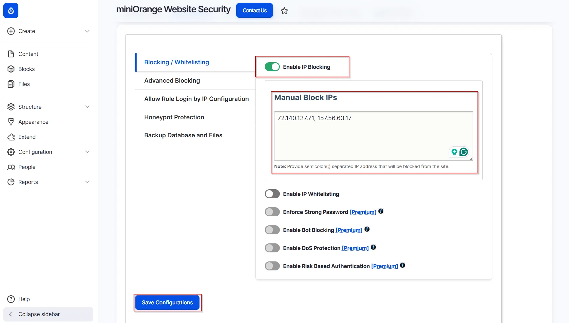 Drupal Website Security - Enable IP Blocking