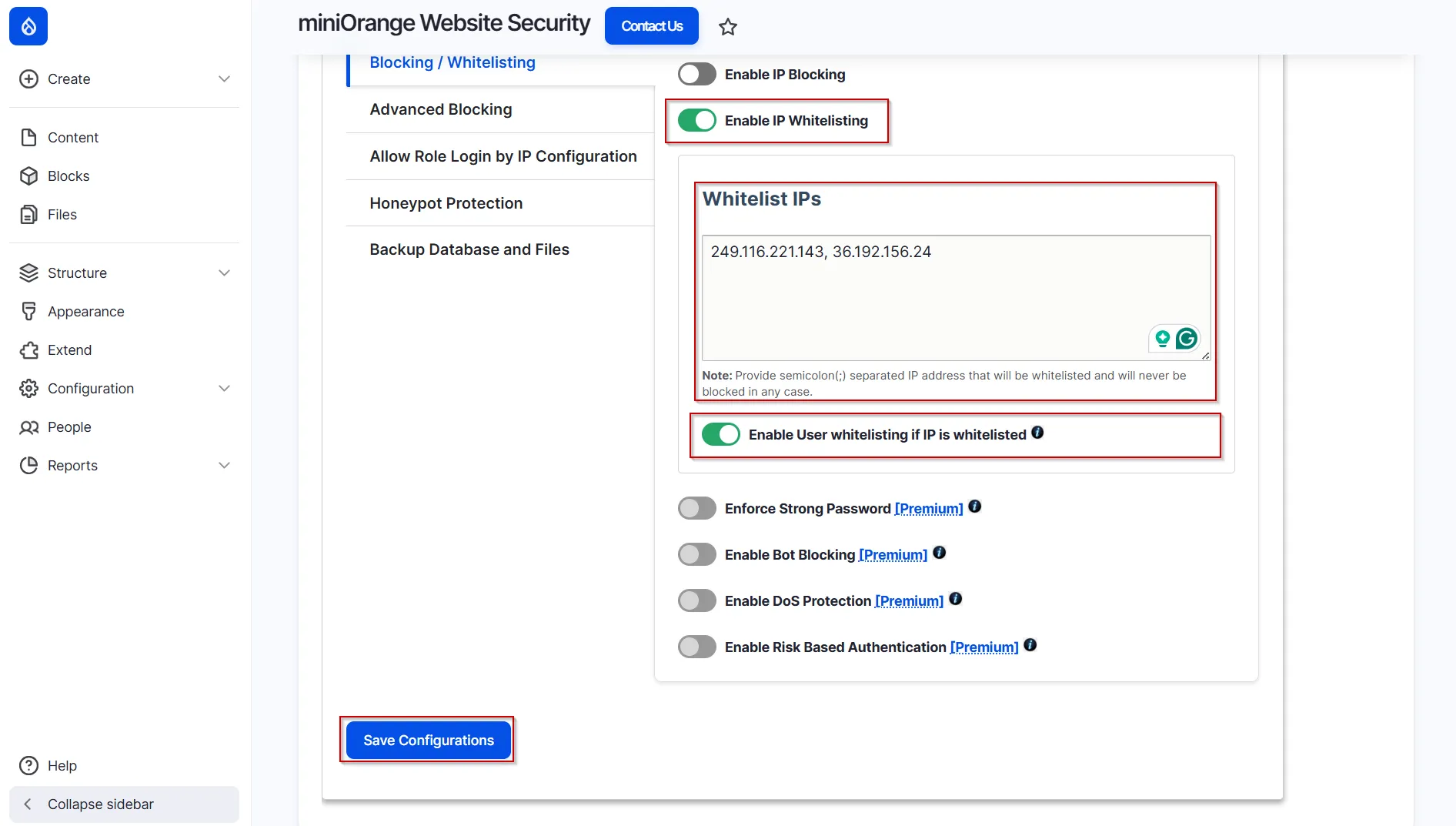 Drupal Website Security - Enable IP Whitelisting