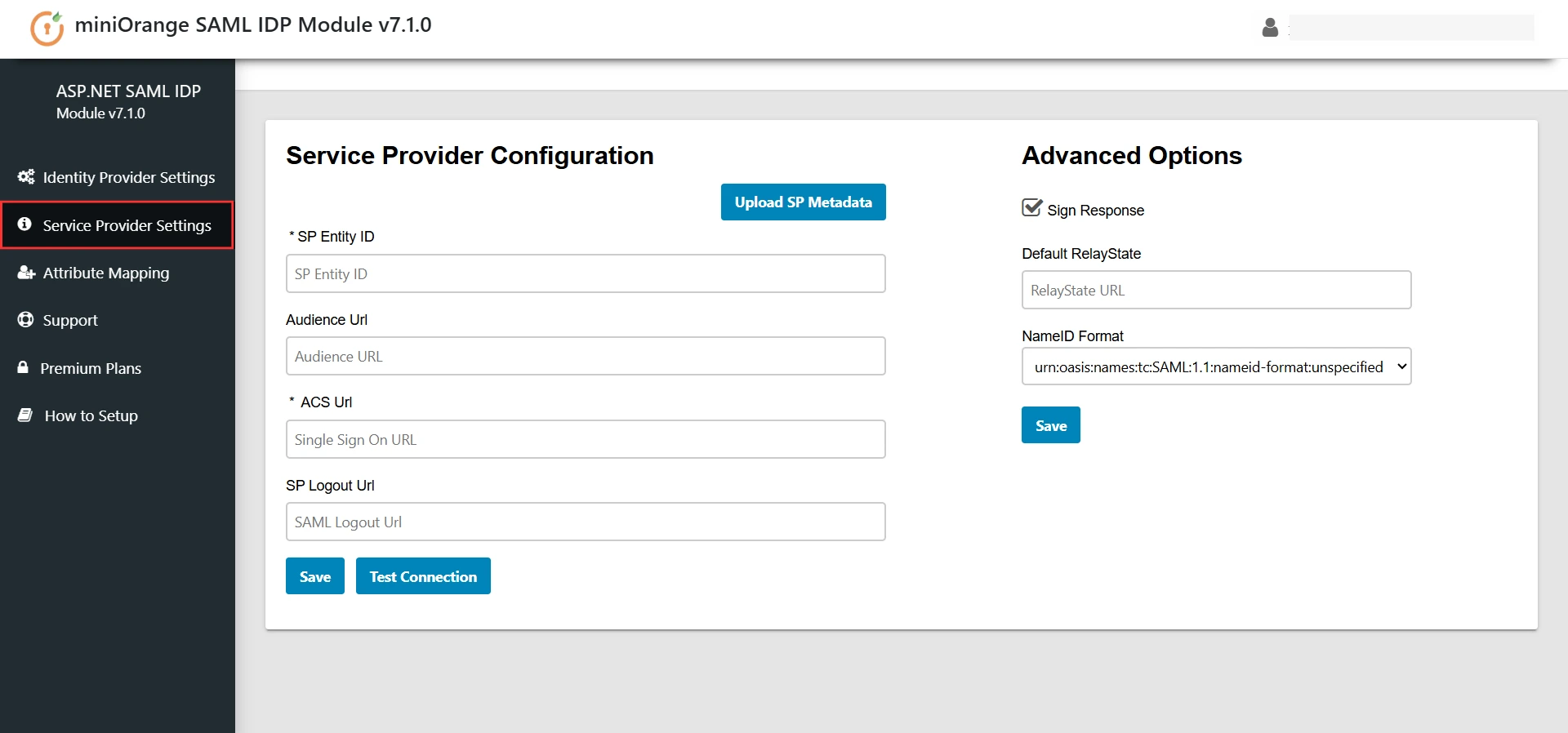 Service Provider Settings