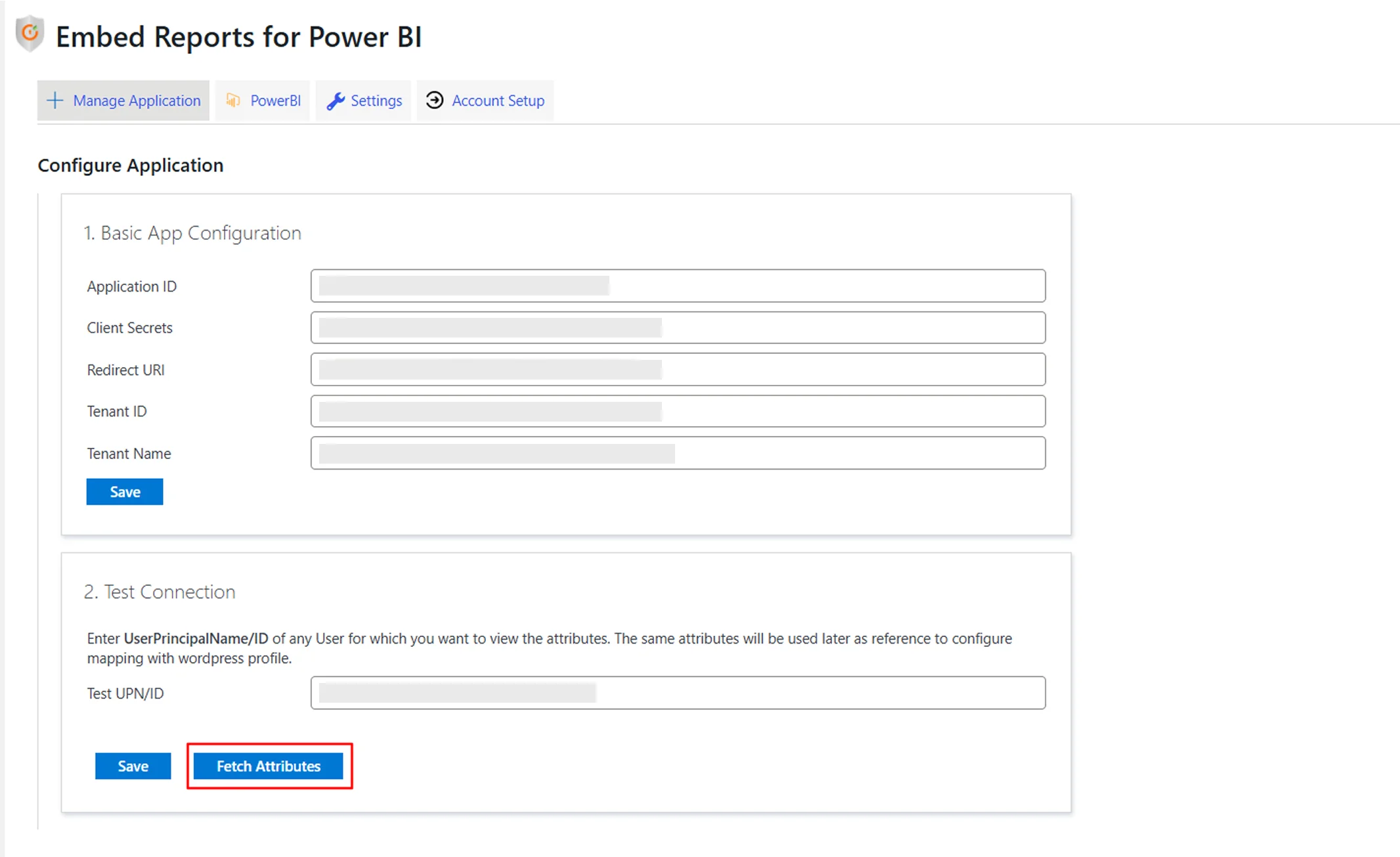 WP PowerBI Embed with row level security | Create Connection