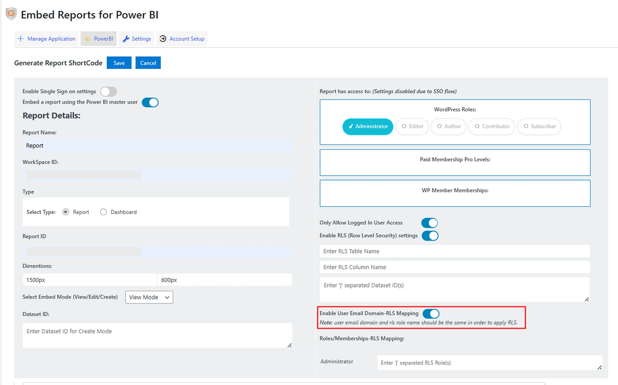 WordPress SAML SSO | Enable User Email Domain-RLS Mapping