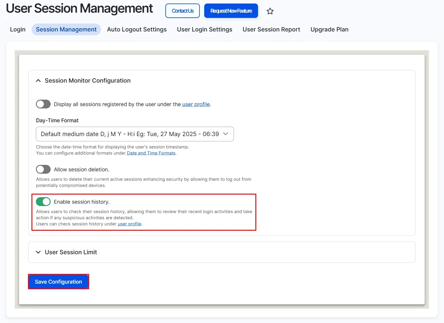 Drupal Session management - enable session history