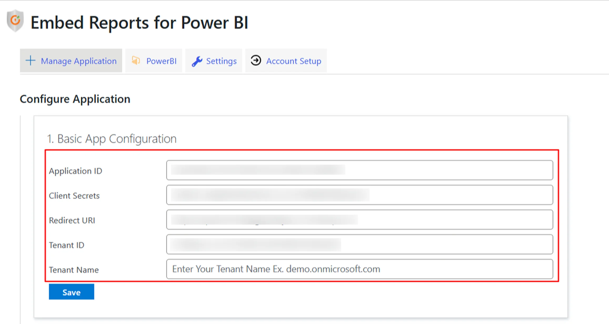 WP PowerBI Embed with row level security | Configure Application