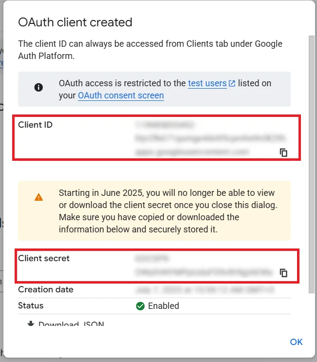 Google Single Sign-On (SSO) - get client credentials