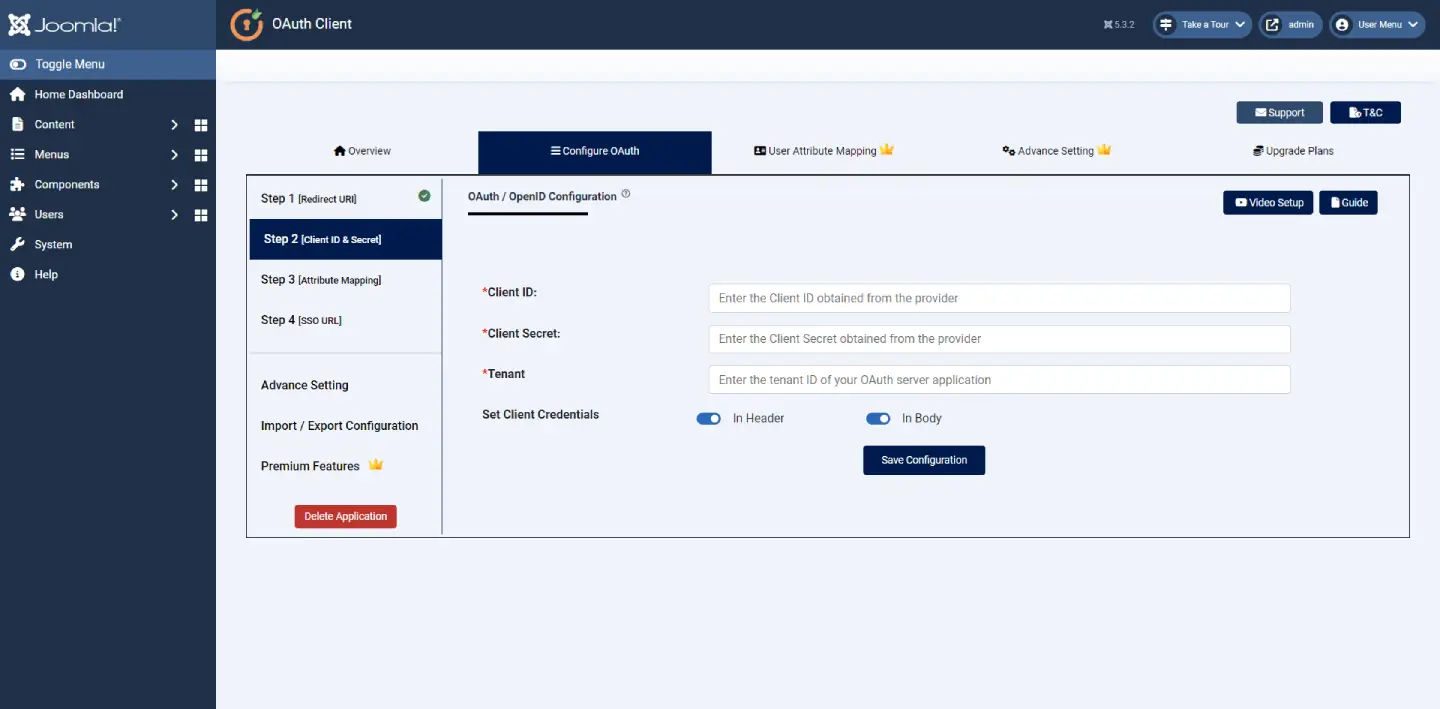 Upload IdP
    Metadata