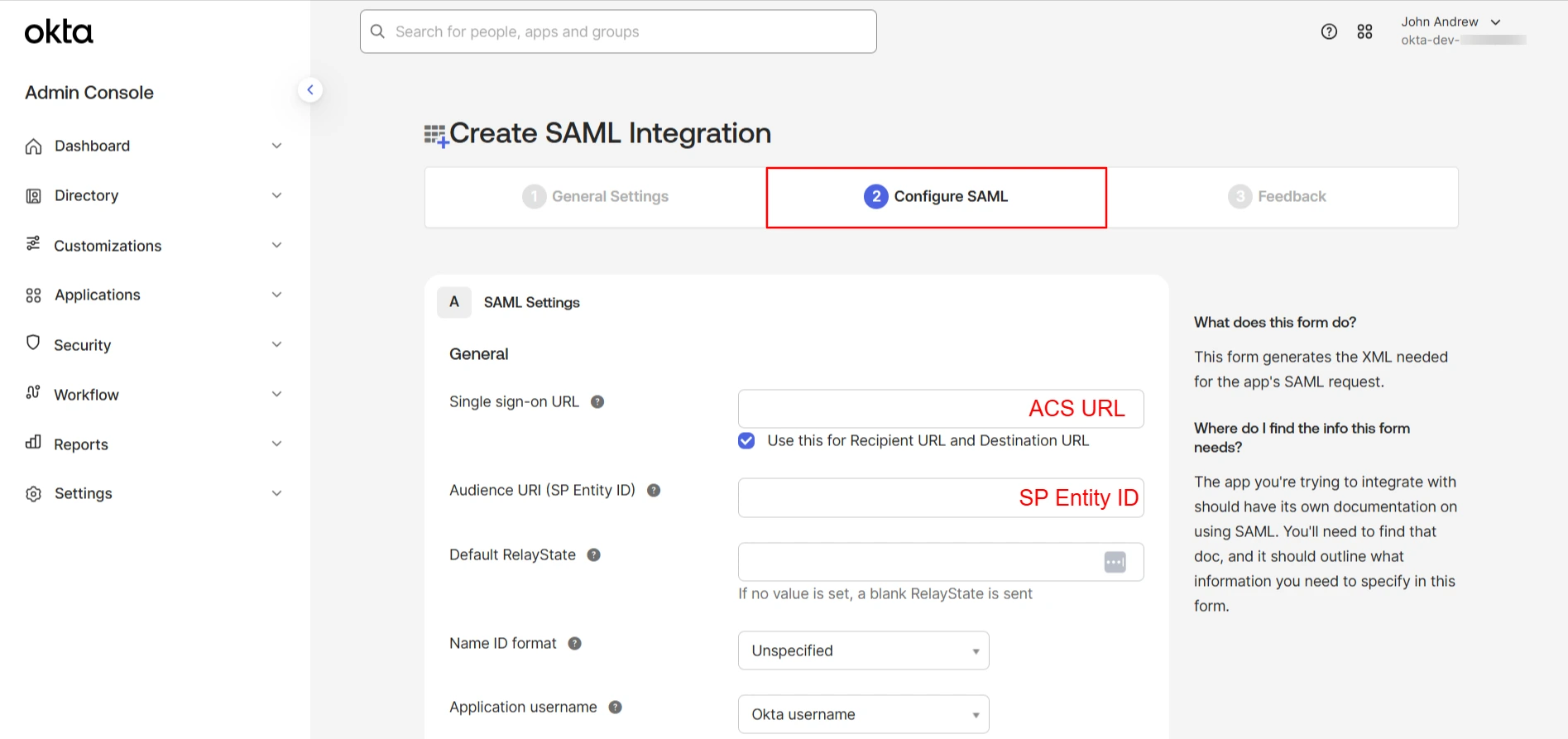 Configure Okta Metadata