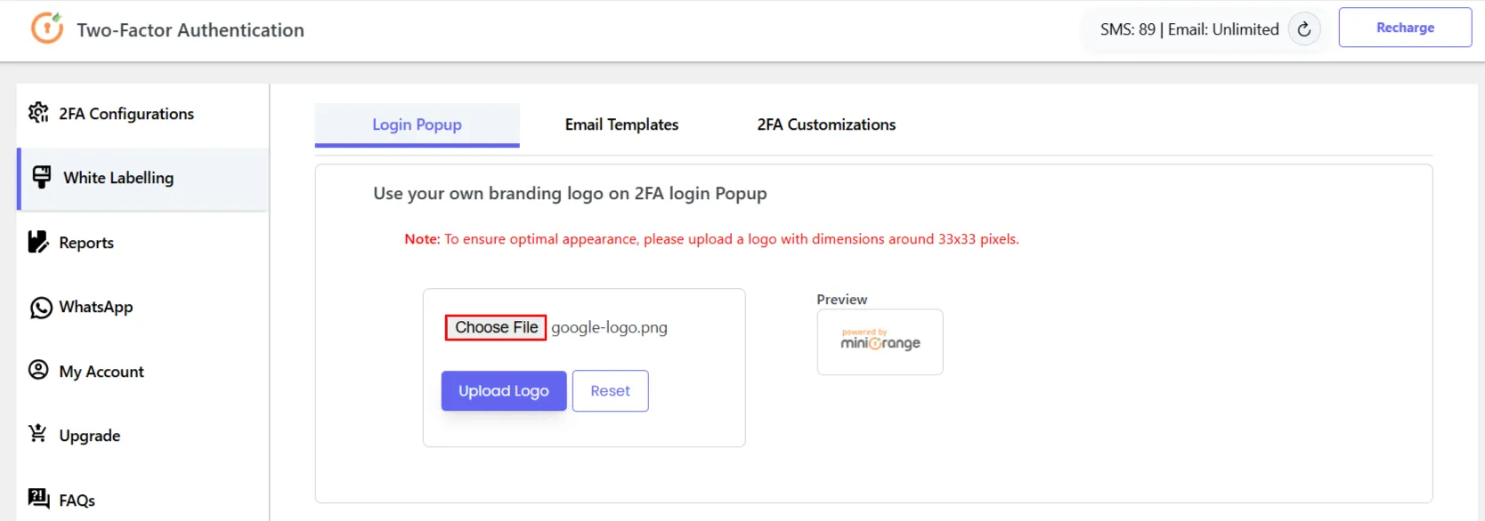 Passwordless login 2FA  - Enable Username + 2FA