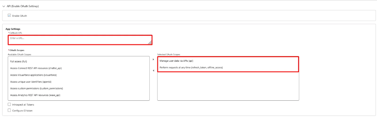 Configure Salesforce for Object sync - Callback URL