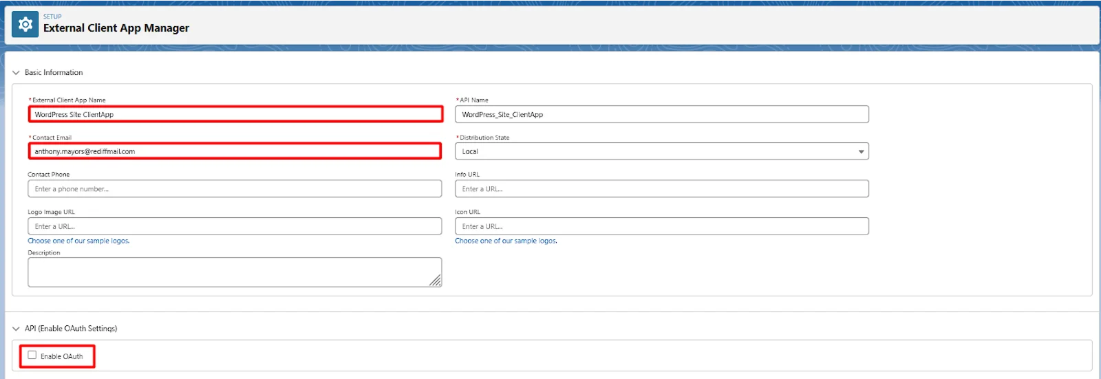 Configure Salesforce for Object sync - OSuth Setting