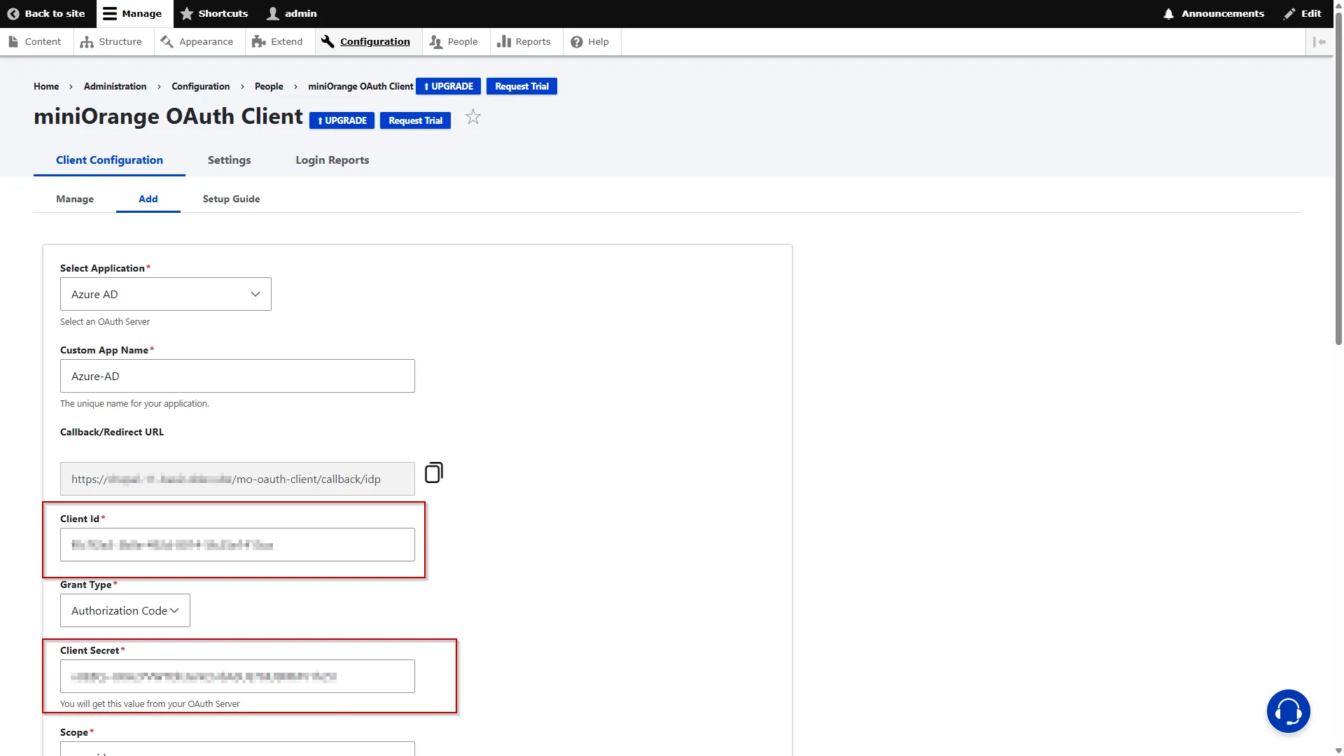 Drupal-Auth-SSO-AWS Cognito-Paste-Client-Credentials