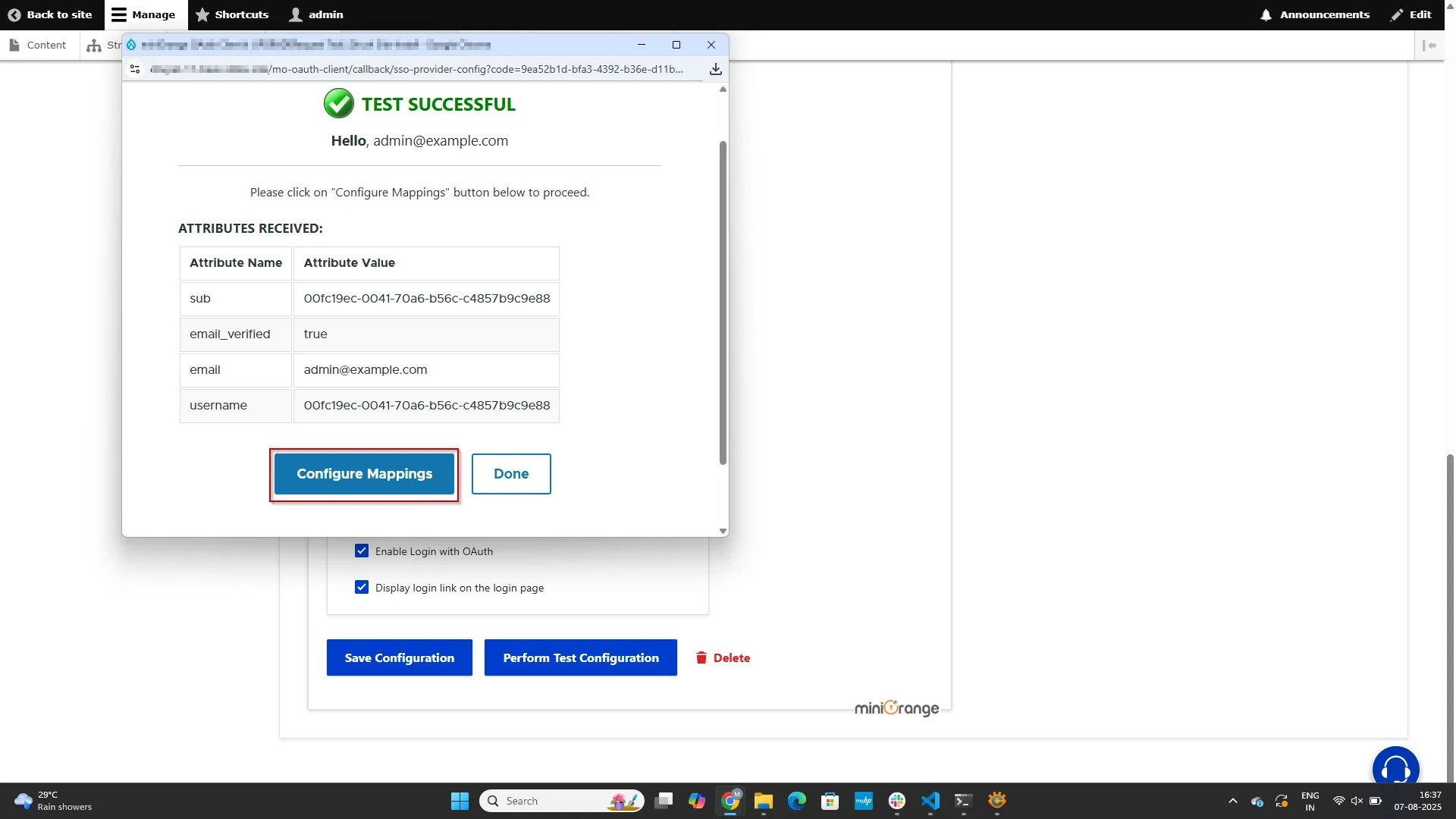 Drupal OAuth Client - select Email Attribute