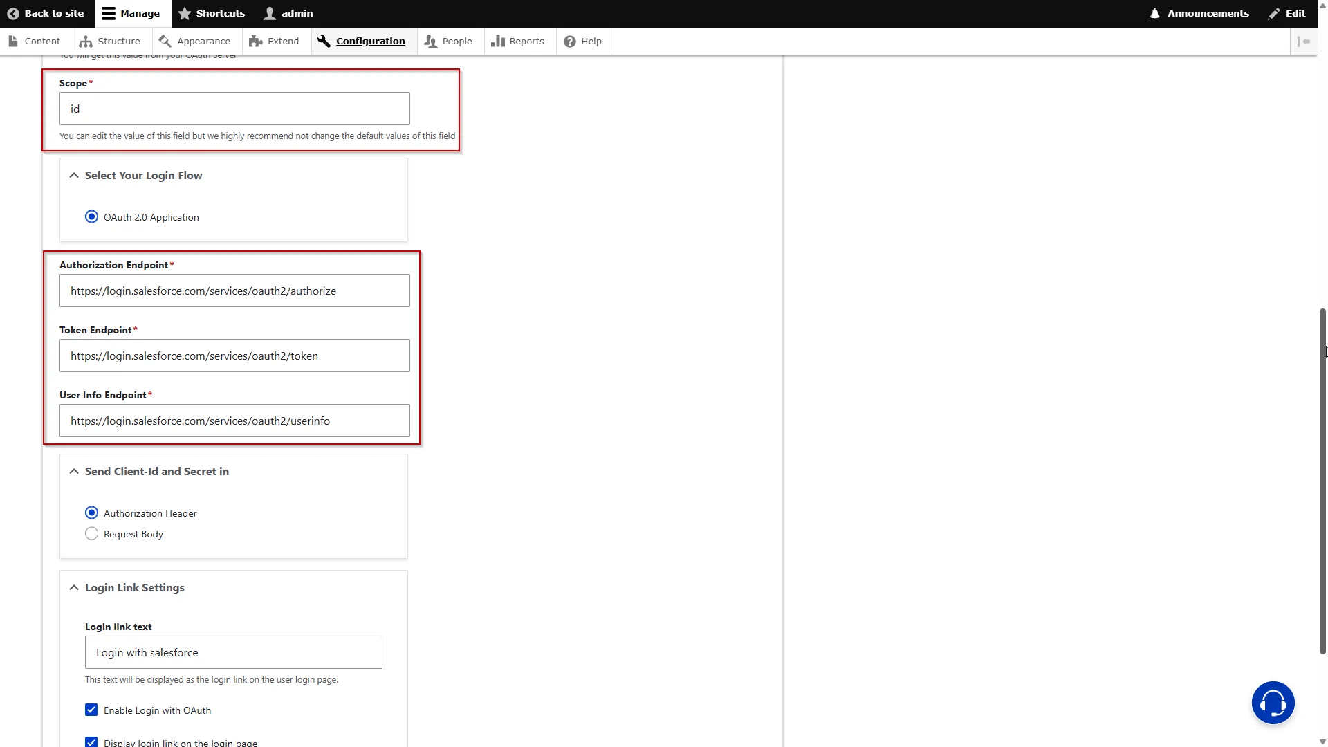 Okta OAuth/OIDC Single Sign On - Paste Realm Name and Domain Save Configuration