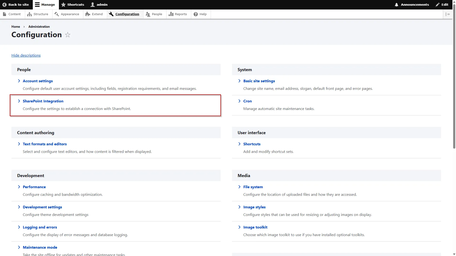Drupal SharePoint - Click SharePoint Integration