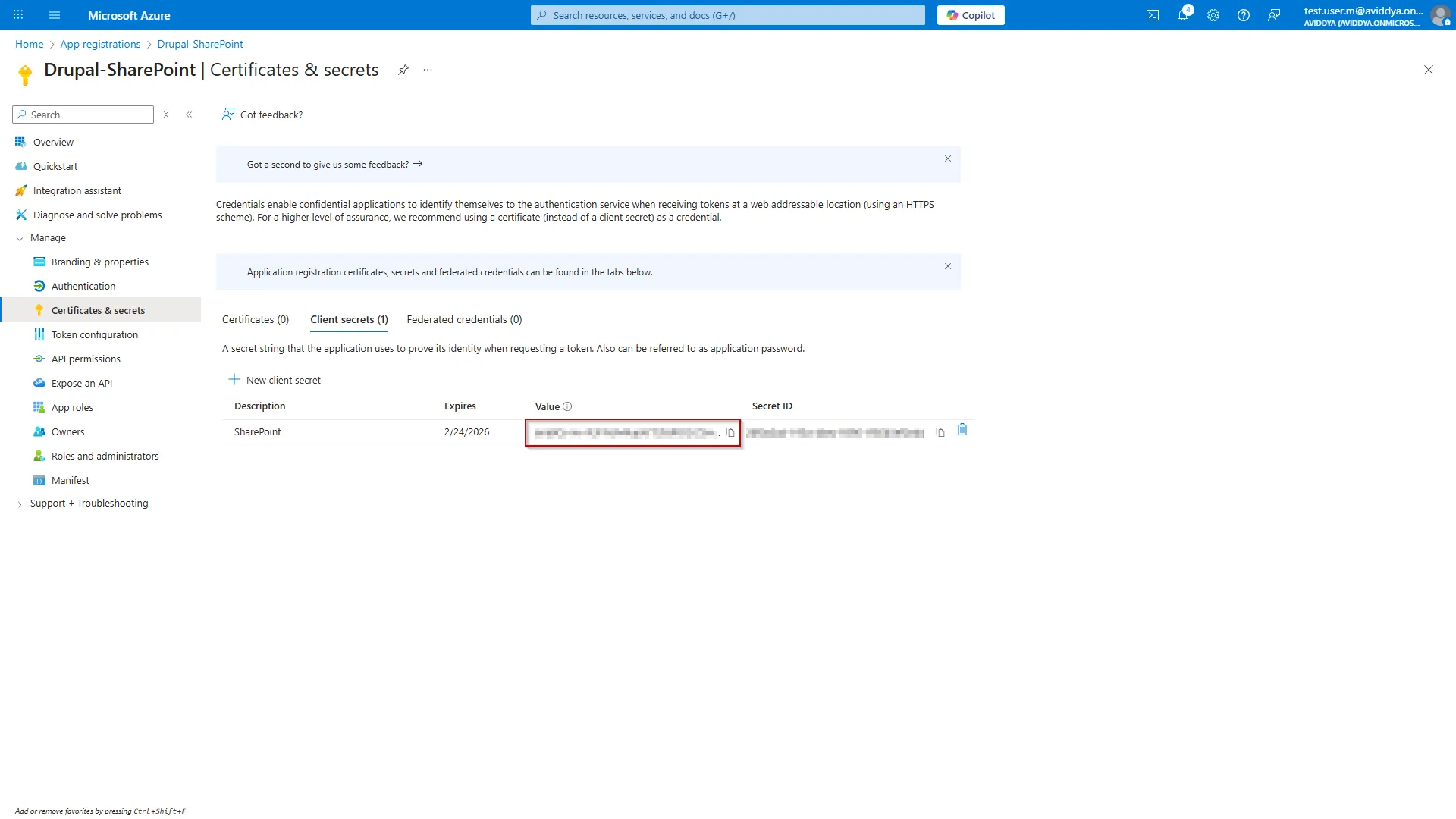 Drupal SharePoint - Copy Client Value