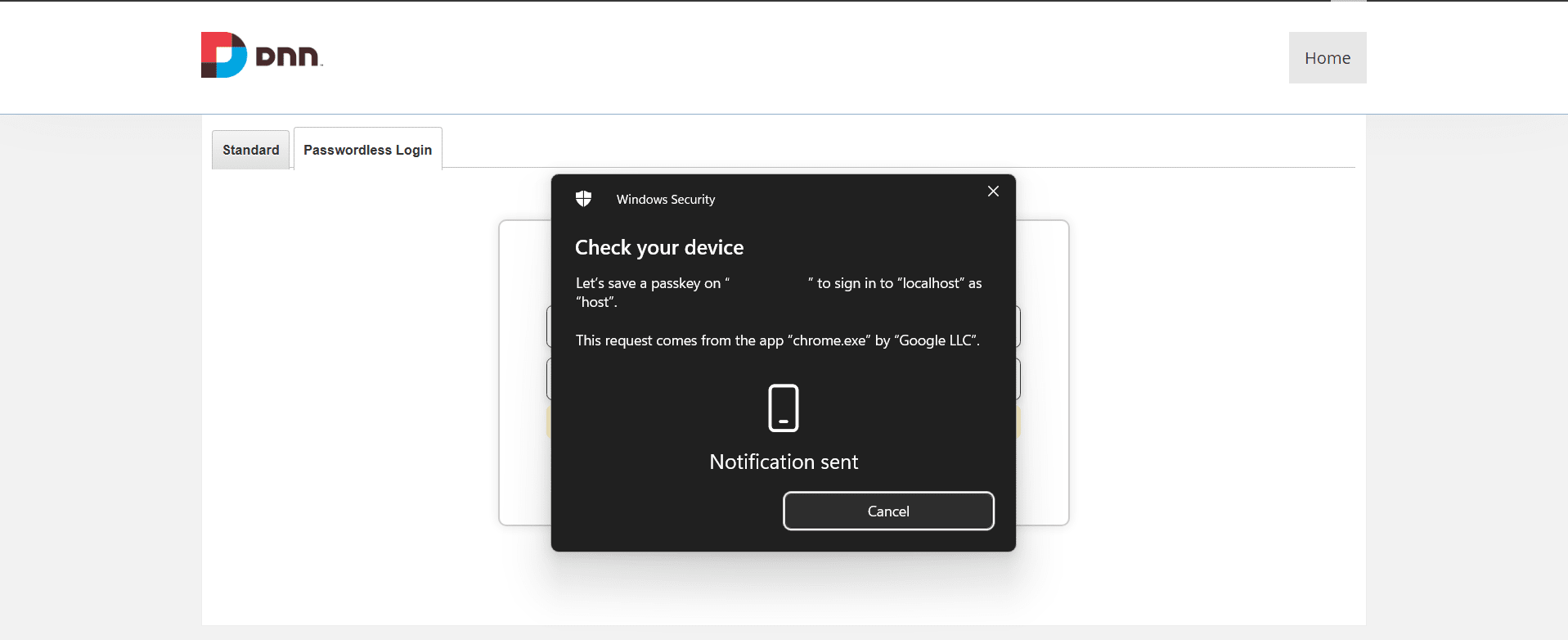 PassKey Notification