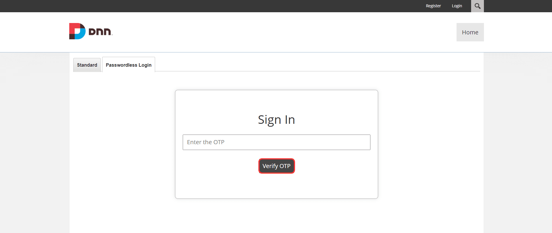 Verify OTP for End User