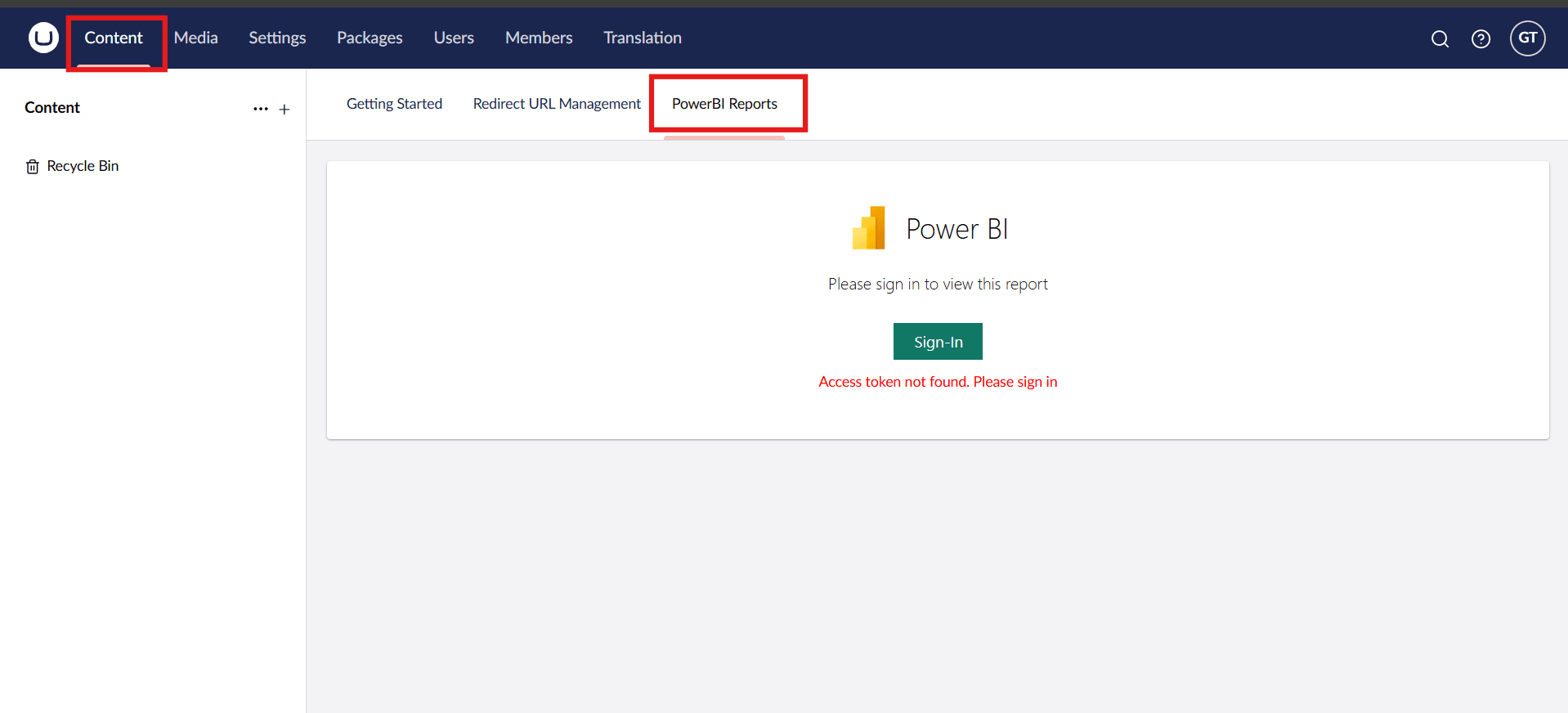 Umbraco - Power BI Reports