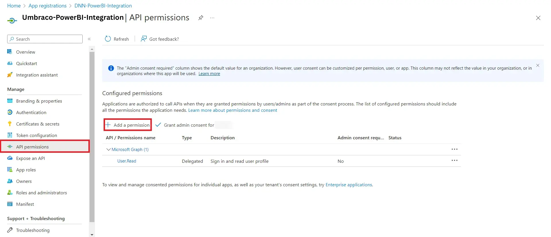 Azure Active Directory - API Permissions