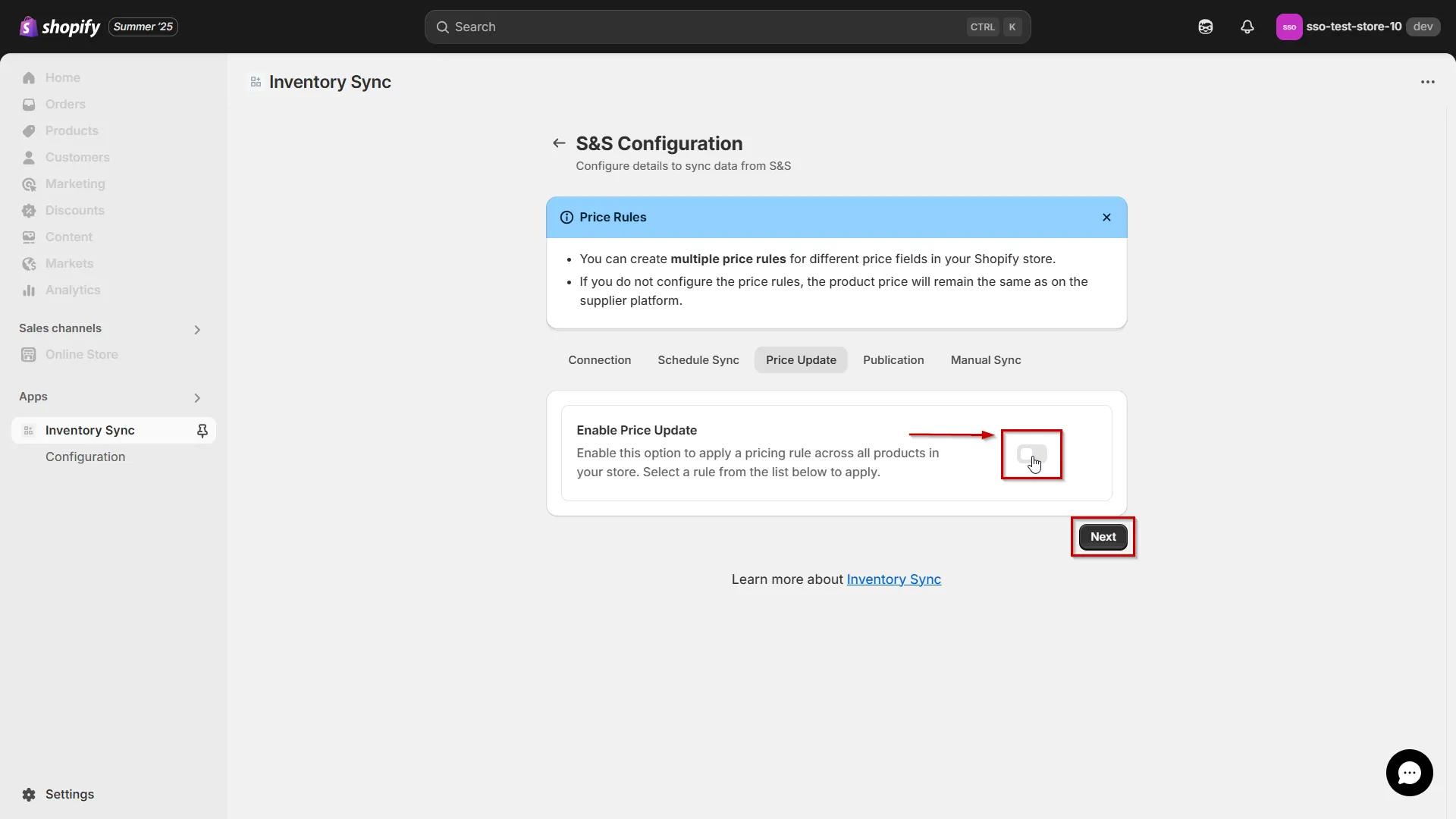 Shopify S&S Activewear Integration - Enable Price Update