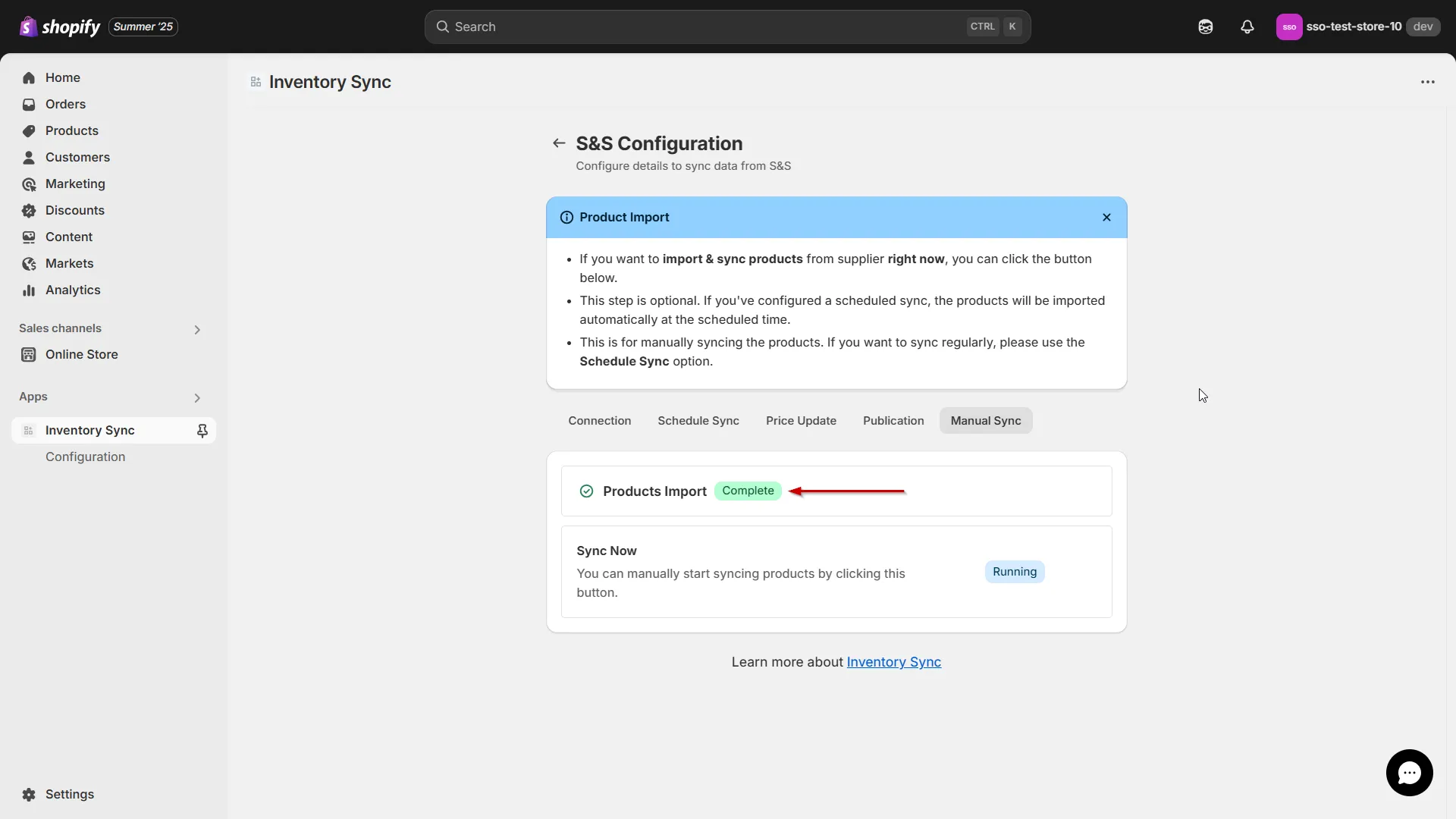 Shopify S&S Activewear Integration - Product import is complete