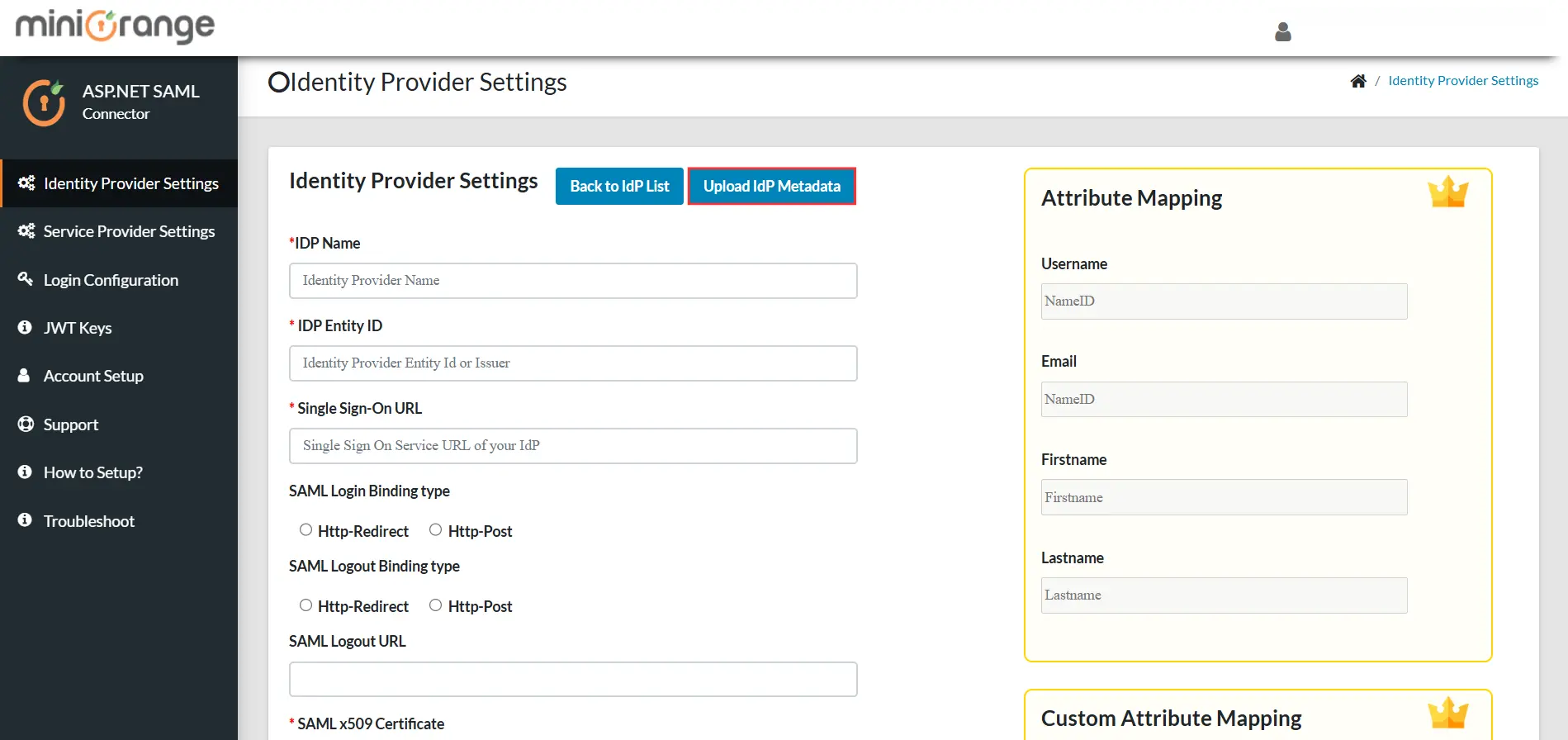 Configure IDP