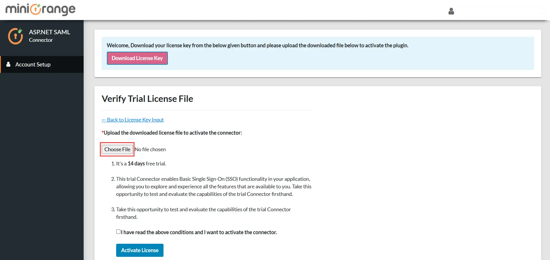 Upload License Key