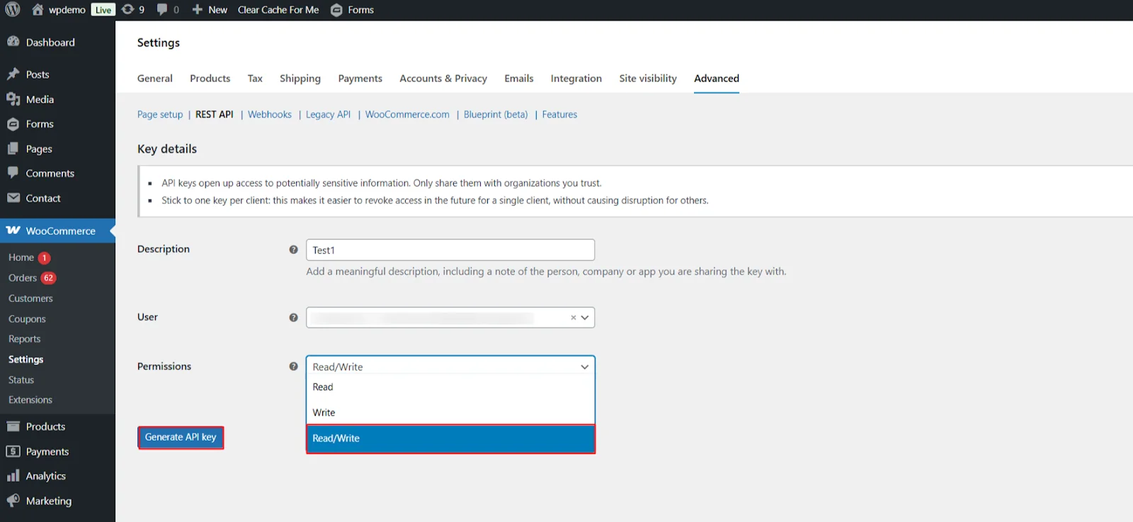 WooCommerce Object Sync with Dynamics CRM | Generate an API Key