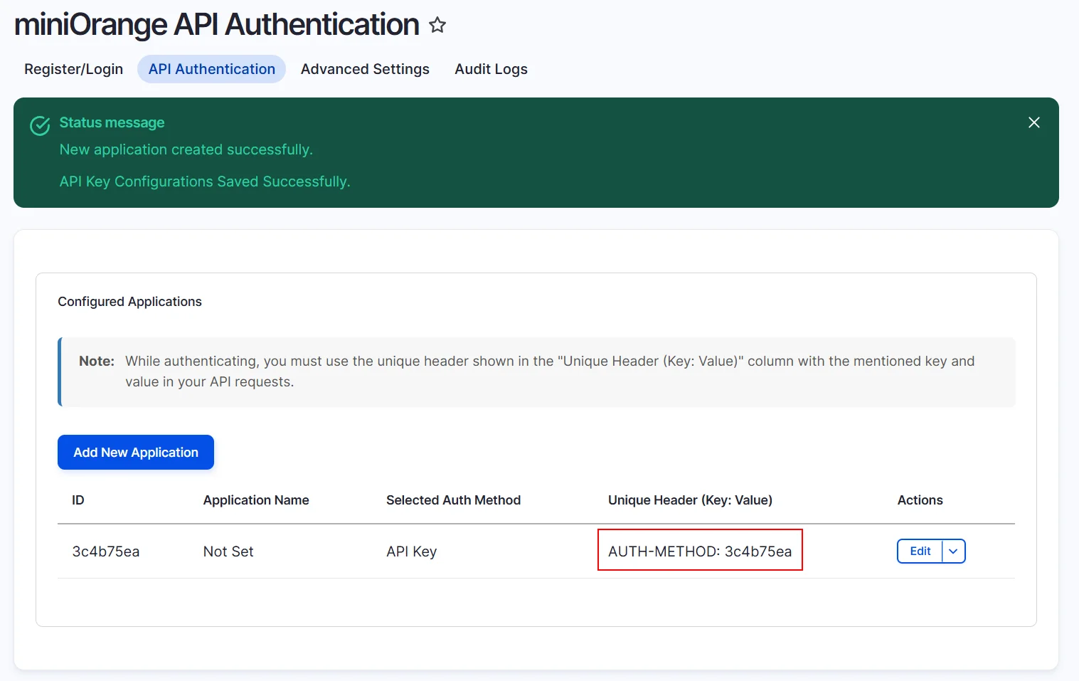 Drupal API Authentication API Authentication method configured successfully