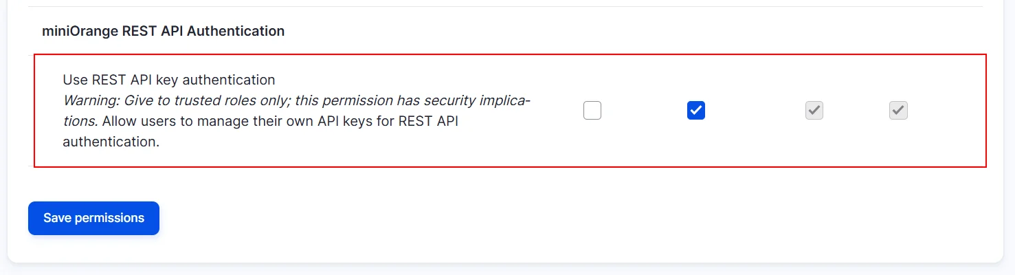Drupal API Authentication API Authentication API Key permission
