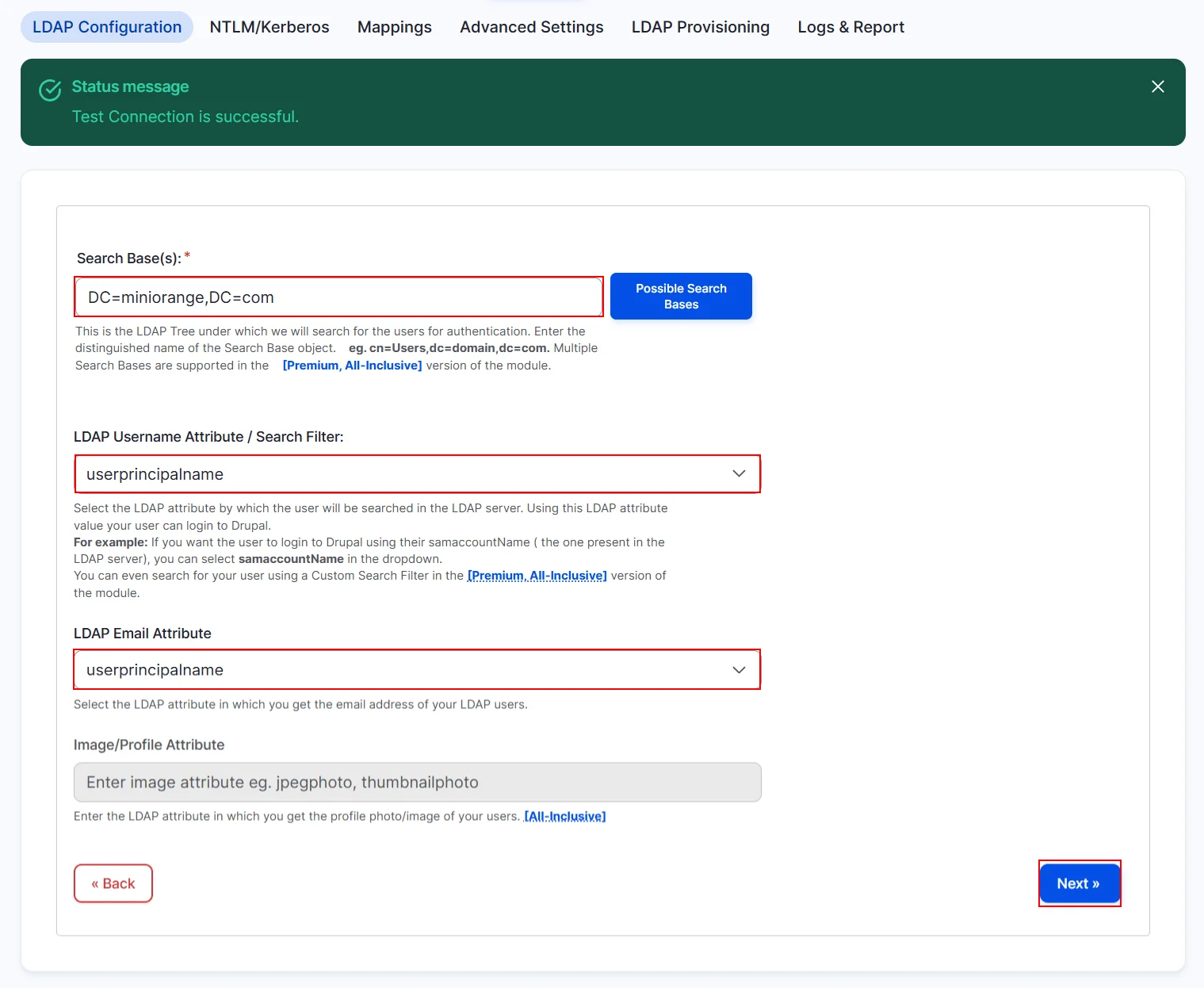  Drupal LDAP / AD search base and search filter