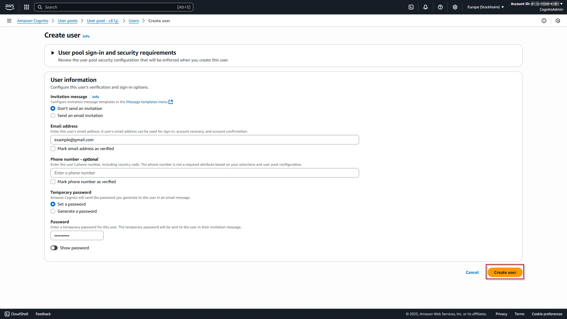 Drupal OAuth OpenID OIDC Single Sign On (SSO) AWS Cognito Enter user details