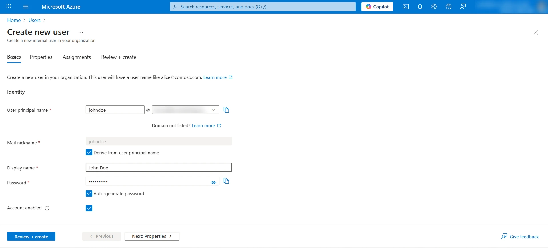 Microsoft Entra ID (Azure AD) | Azure AD Portal - Review and Create User