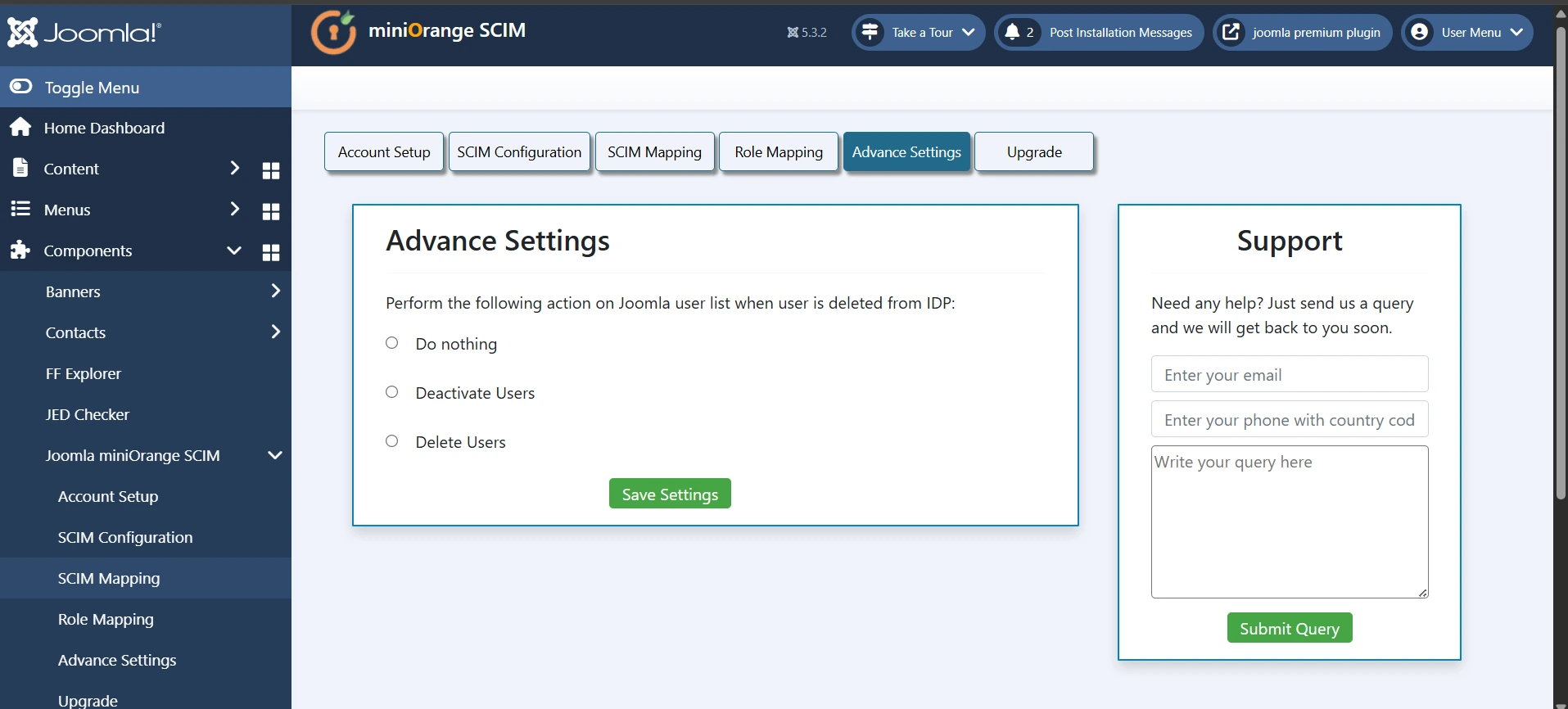 Get Started with Joomla SCIM Setup