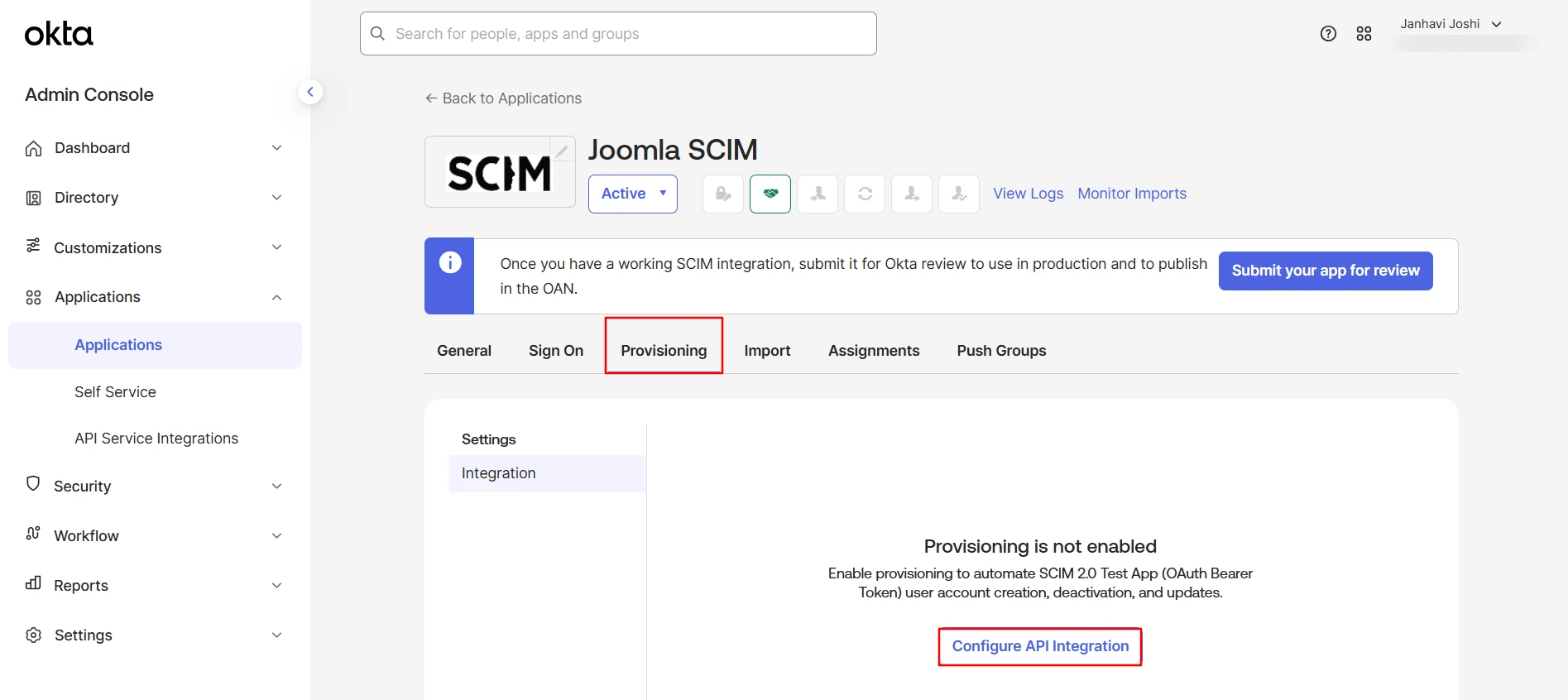 Get Started with Joomla SCIM Setup