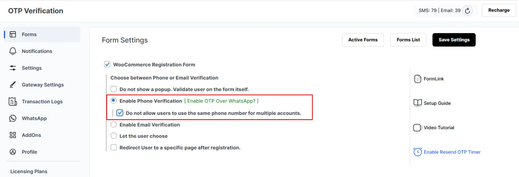 WooCommerce Registration Form OTP - Phone Verification