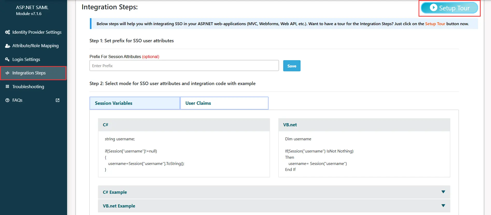 ASP.NET Framework - Integration Code