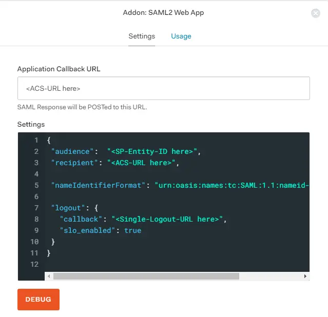 Application Callback URL
