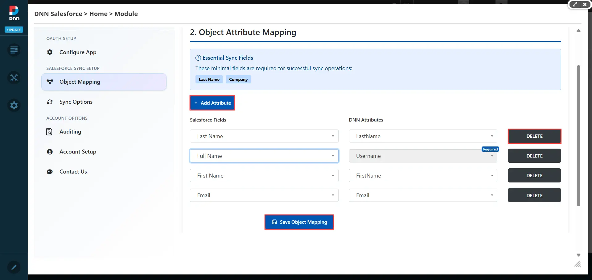 Object Attribute Mapping