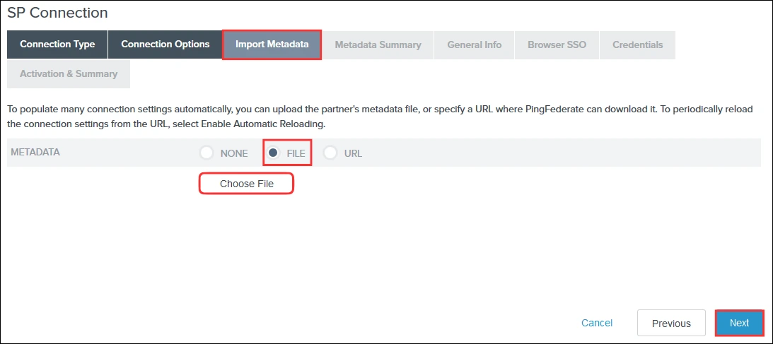 PingFederate - Import Metadata