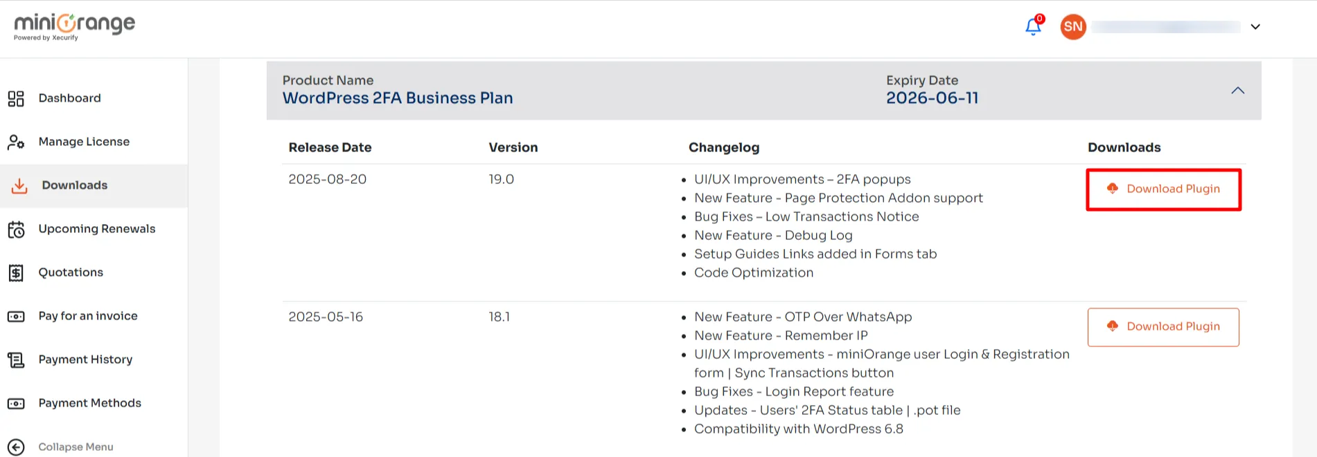 Download 2FA Plugin - click download plugin