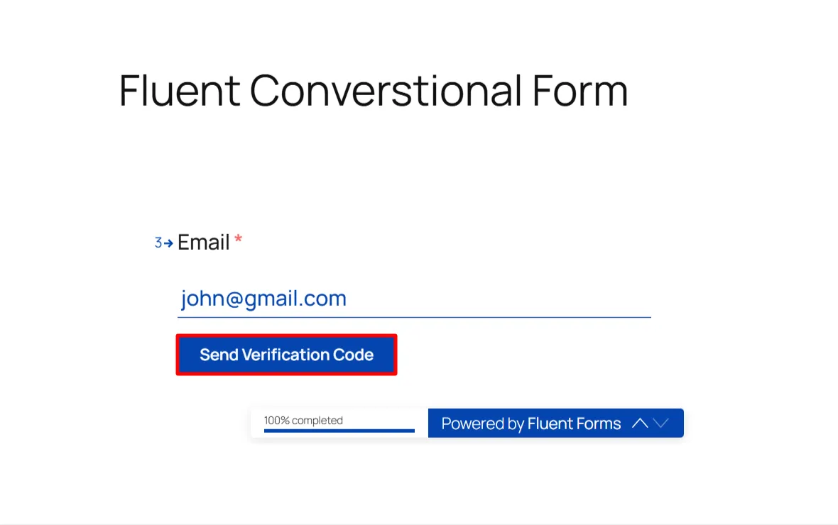 WP Fluent Conversational Form OTP Verification - Enter Email