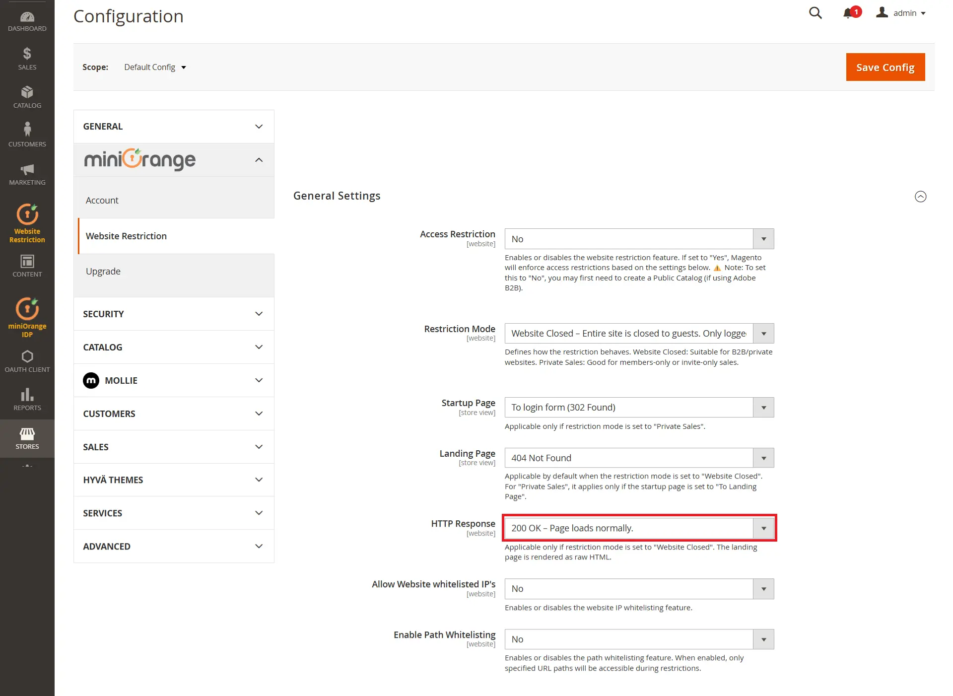 Magento Website Restriction - Service unavailable page