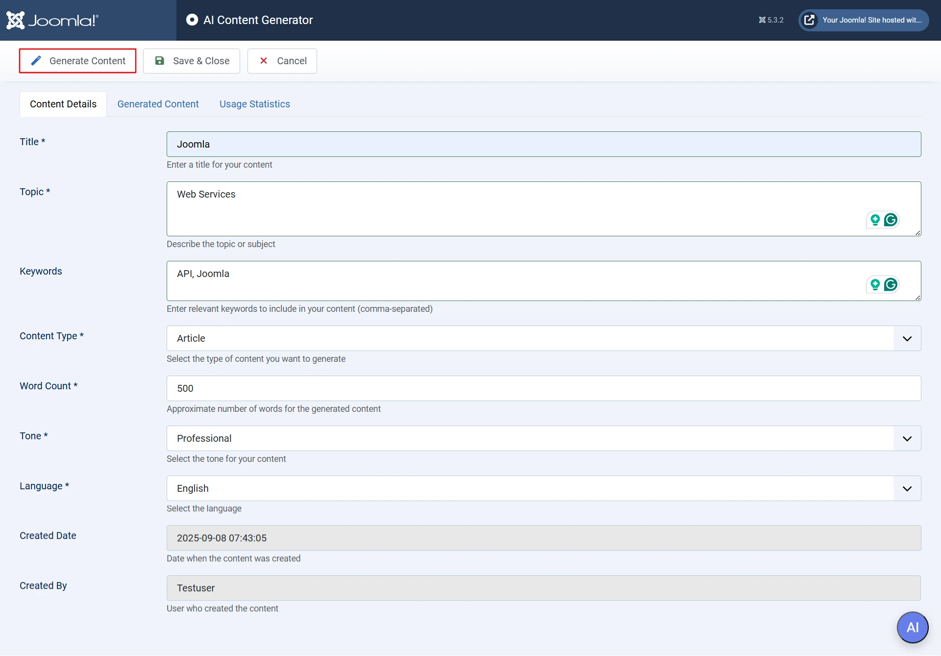 JoomlaAI-AI Assistant
