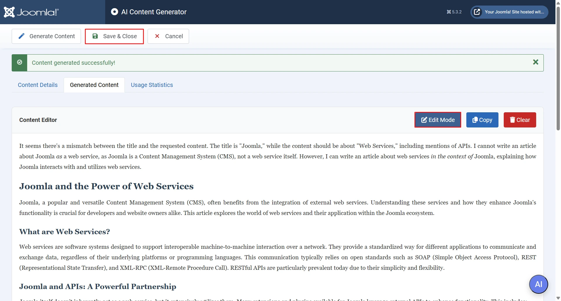 JoomlaAI-AI Assistant