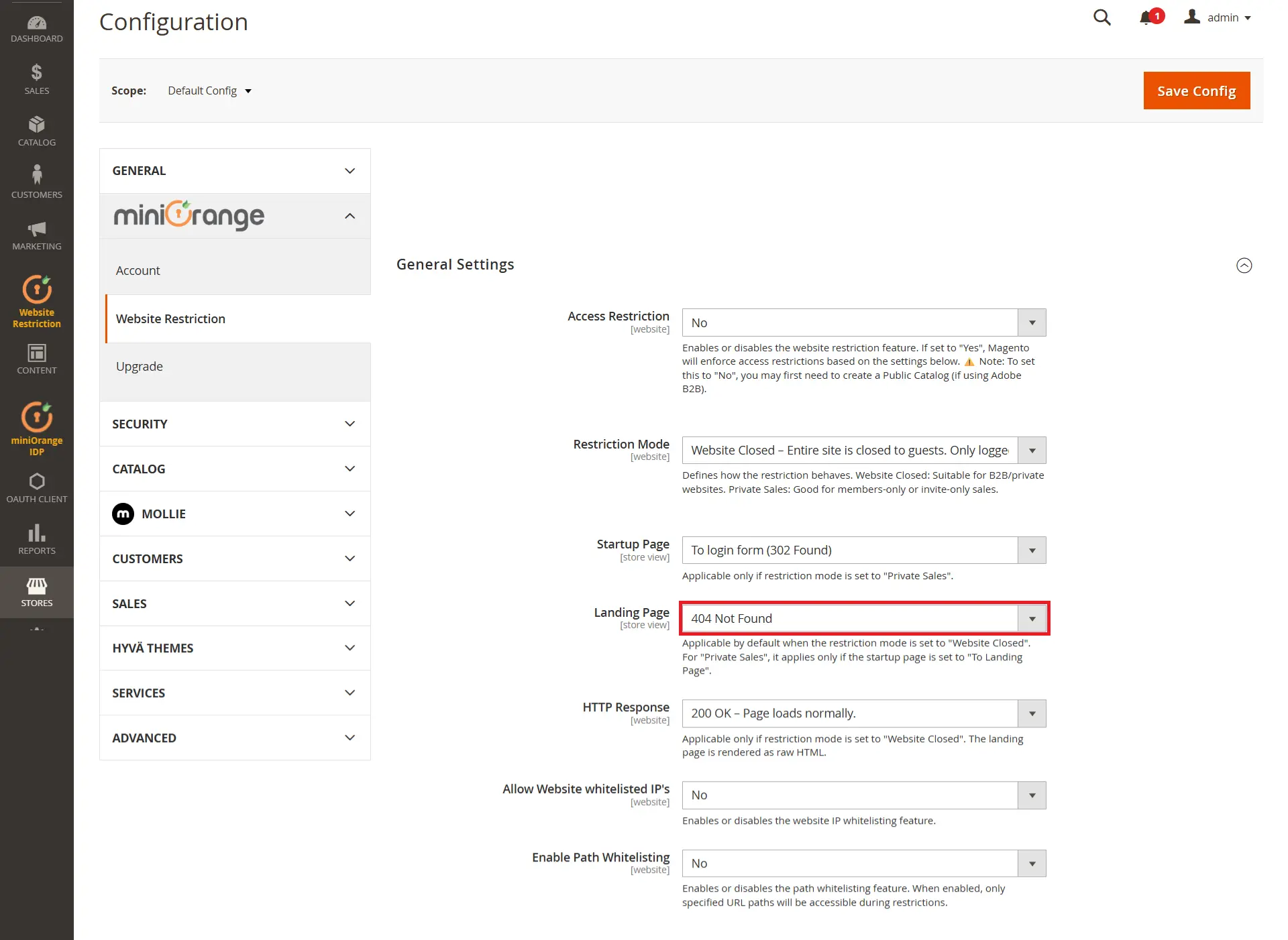 Custom cms page - Magento Website Restriction