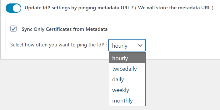 SAML Metadata Sync Feature