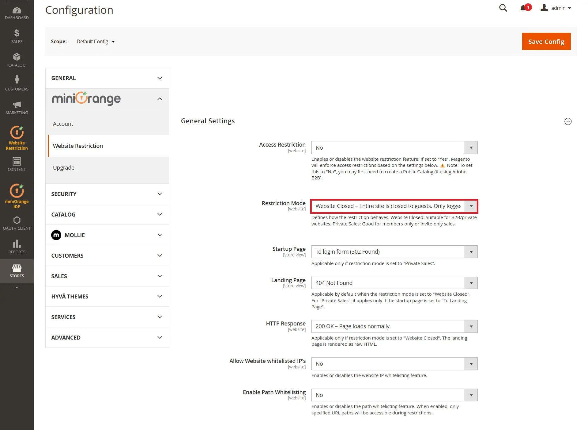 Private sales - Magento Website Restriction