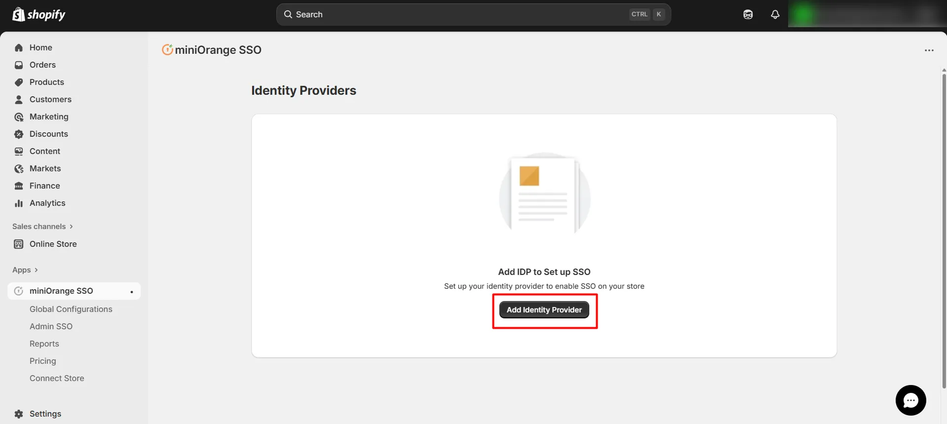 Shopify B2B in Single Sign-On (SSO) - add identity provider