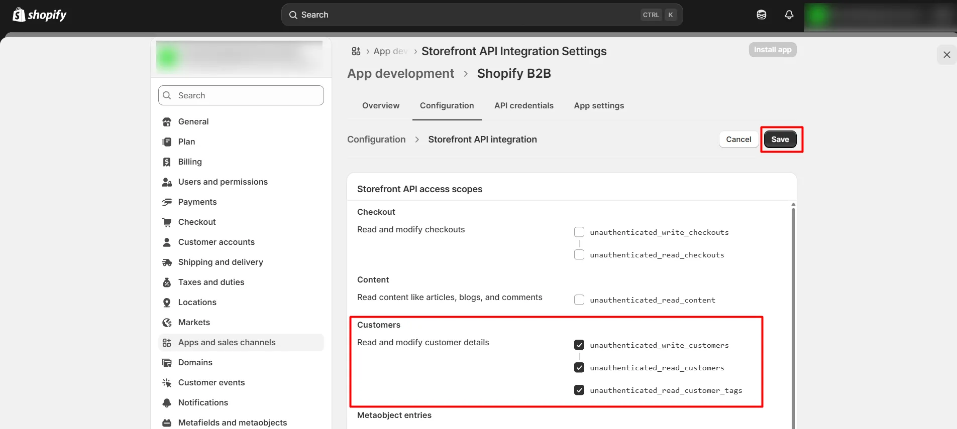 Shopify B2B in Single Sign-On (SSO) - Check Customer Permissions