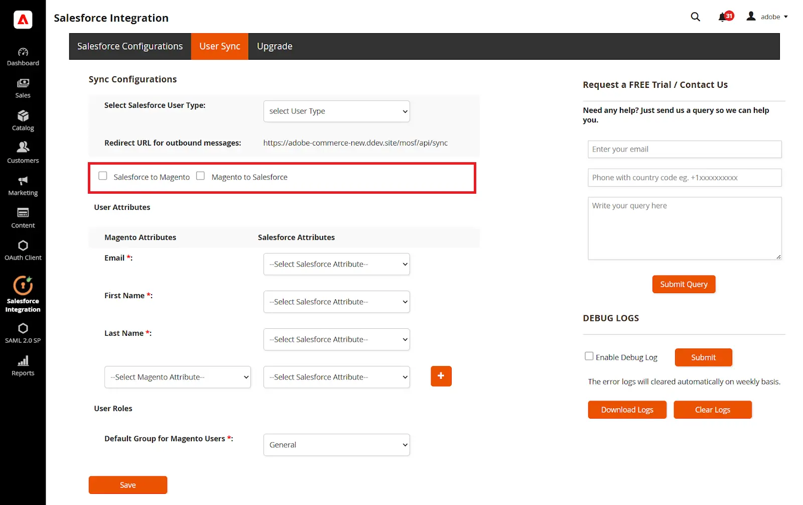 Magento Salesforce Integration Bi-directional Sync - bi-directional sync
